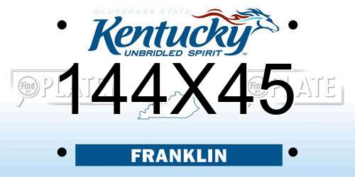 144X45 Kentucky License Plate
