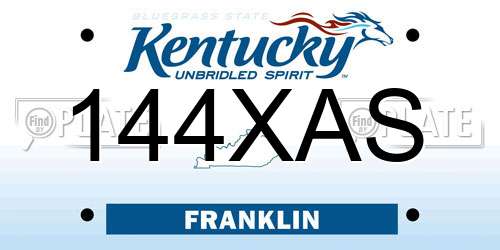 144XAS Kentucky License Plate