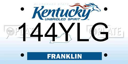 144YLG Kentucky License Plate
