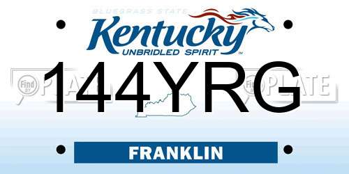 144YRG Kentucky License Plate