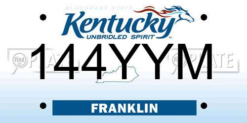 144YYM Kentucky License Plate