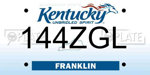 144ZGL Kentucky License Plate