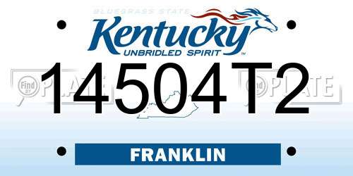14504T2 Kentucky License Plate