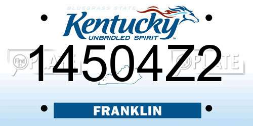 14504Z2 Kentucky License Plate