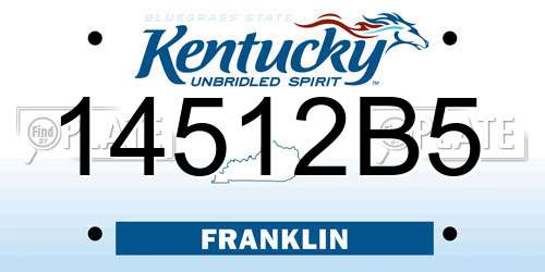 14512B5 Kentucky License Plate