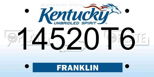 14520T6 Kentucky License Plate