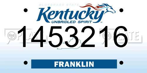 1453216 Kentucky License Plate