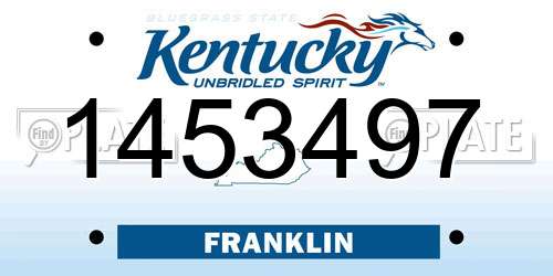 1453497 Kentucky License Plate