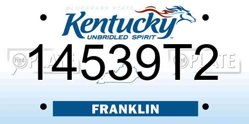 14539T2 Kentucky License Plate