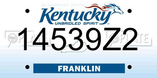 14539Z2 Kentucky License Plate