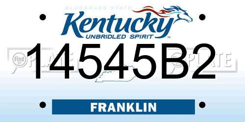 14545B2 Kentucky License Plate