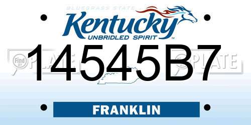 14545B7 Kentucky License Plate