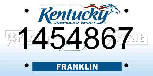 1454867 Kentucky License Plate