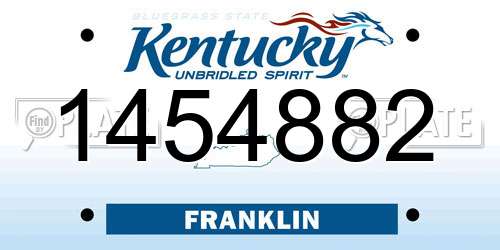 1454882 Kentucky License Plate
