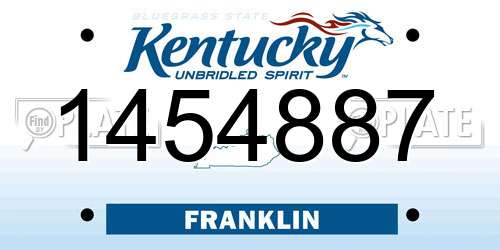 1454887 Kentucky License Plate
