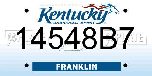 14548B7 Kentucky License Plate