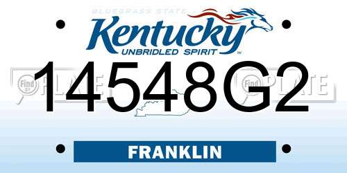 14548G2 Kentucky License Plate