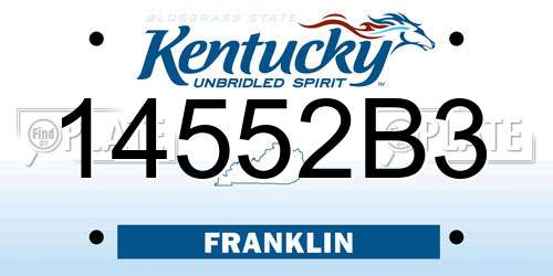 14552B3 Kentucky License Plate
