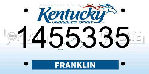 1455335 Kentucky License Plate