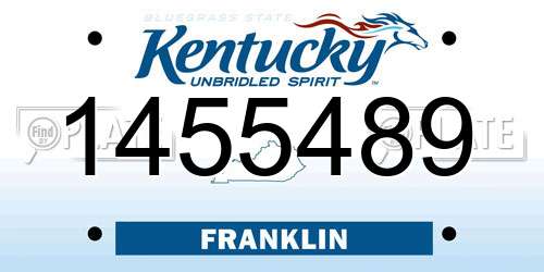 1455489 Kentucky License Plate