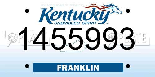 1455993 Kentucky License Plate
