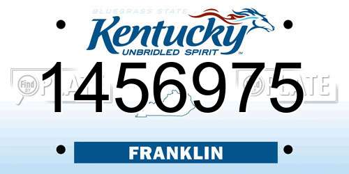 1456975 Kentucky License Plate