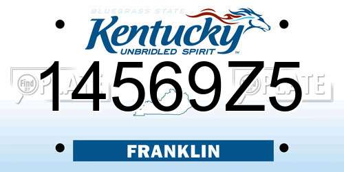 14569Z5 Kentucky License Plate