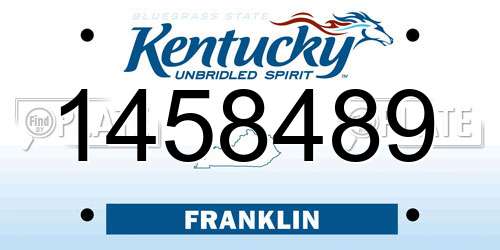 1458489 Kentucky License Plate