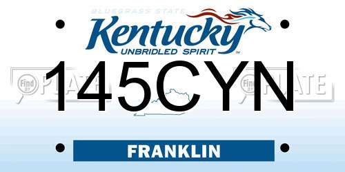 145CYN Kentucky License Plate