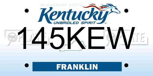 145KEW Kentucky License Plate