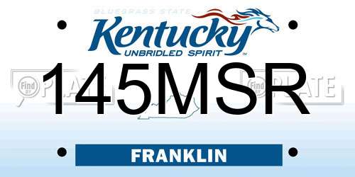 145MSR Kentucky License Plate