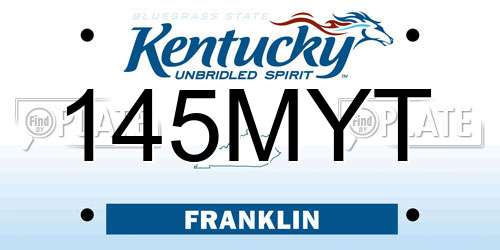 145MYT Kentucky License Plate