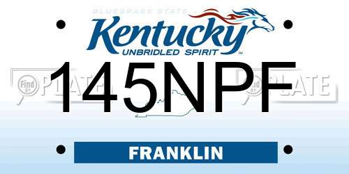 145NPF Kentucky License Plate