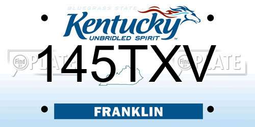 145TXV Kentucky License Plate