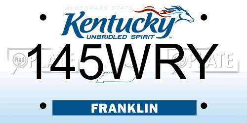 145WRY Kentucky License Plate