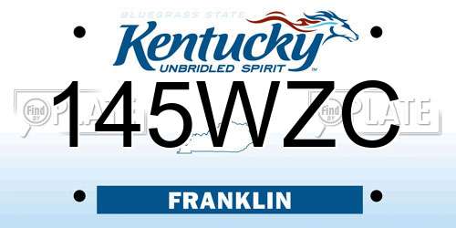 145WZC Kentucky License Plate
