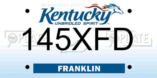145XFD Kentucky License Plate