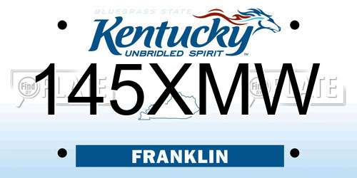 145XMW Kentucky License Plate