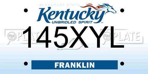 145XYL Kentucky License Plate