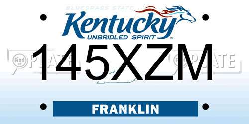 145XZM Kentucky License Plate