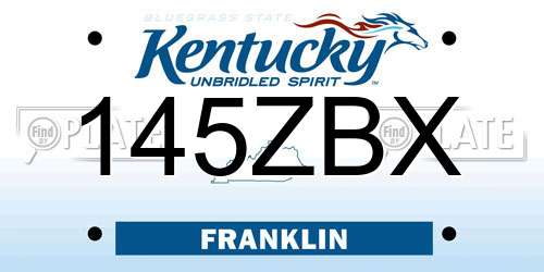 145ZBX Kentucky License Plate