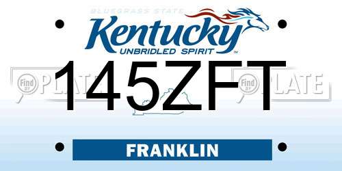 145ZFT Kentucky License Plate