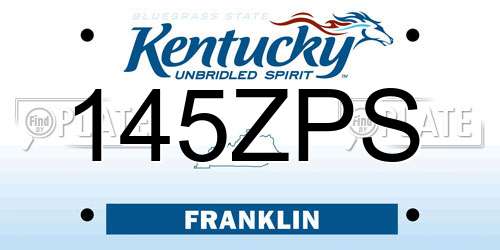 145ZPS Kentucky License Plate