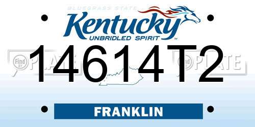 14614T2 Kentucky License Plate