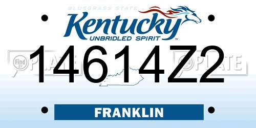 14614Z2 Kentucky License Plate
