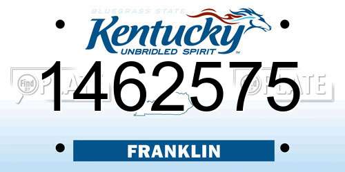 1462575 Kentucky License Plate
