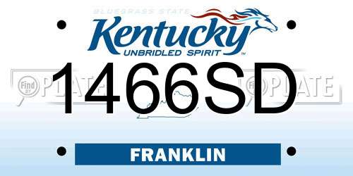 1466SD Kentucky License Plate