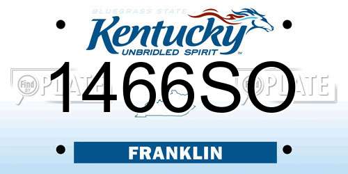 1466SO Kentucky License Plate