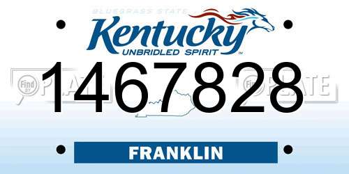 1467828 Kentucky License Plate