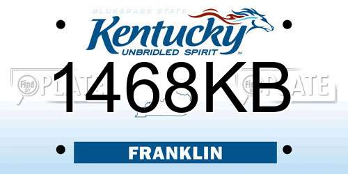1468KB Kentucky License Plate
